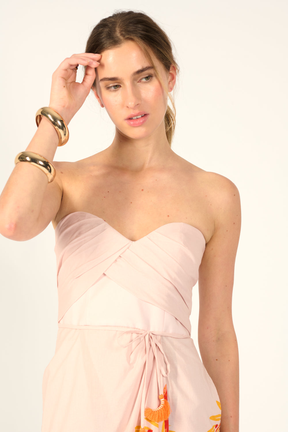 Yellow Palmrott long dress – Long Dress Collina by Poupette St Barth, view 4