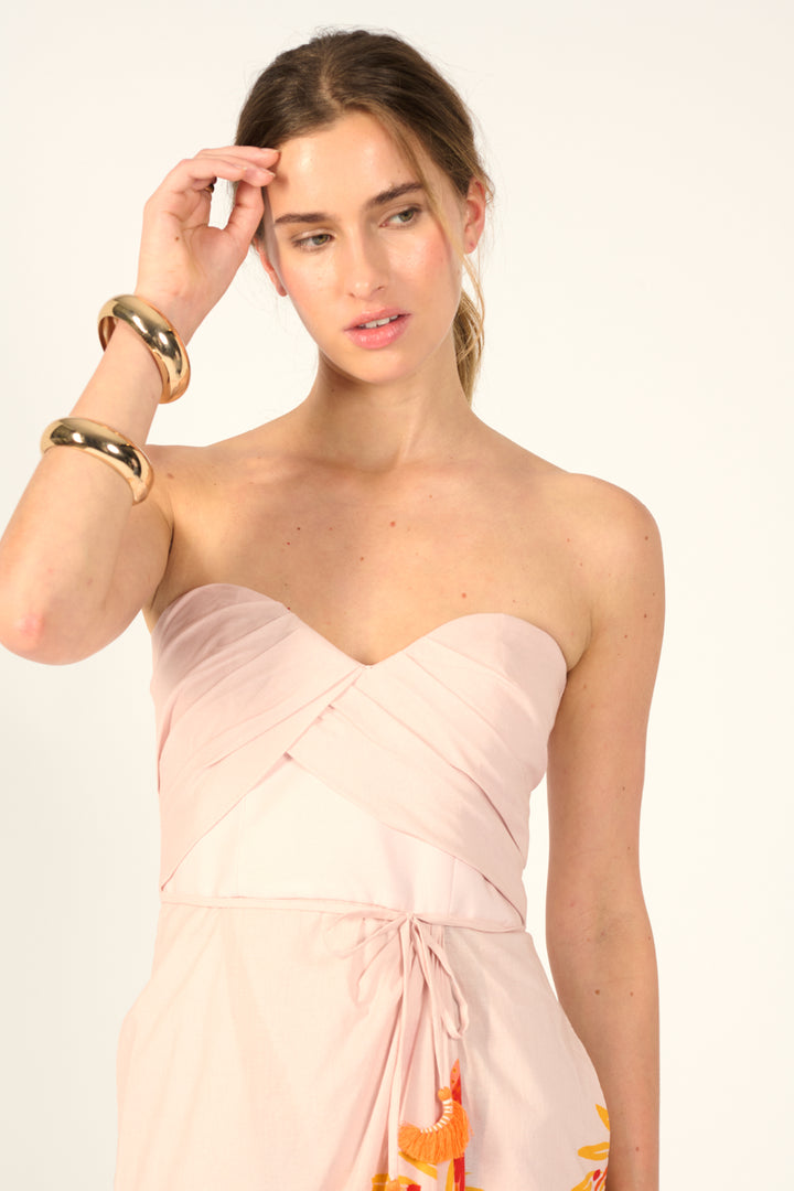 Yellow Palmrott long dress – Long Dress Collina by Poupette St Barth, view 4