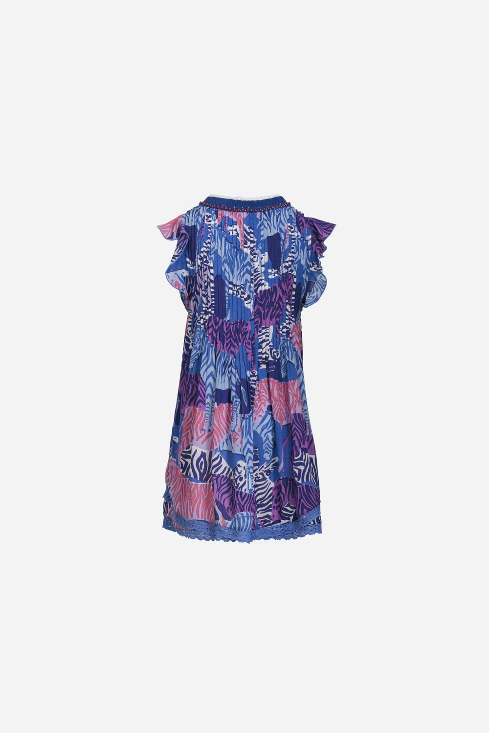 Girls' Blue Ashanti mini dress – Mini Dress Sasha by Poupette St Barth, view 2