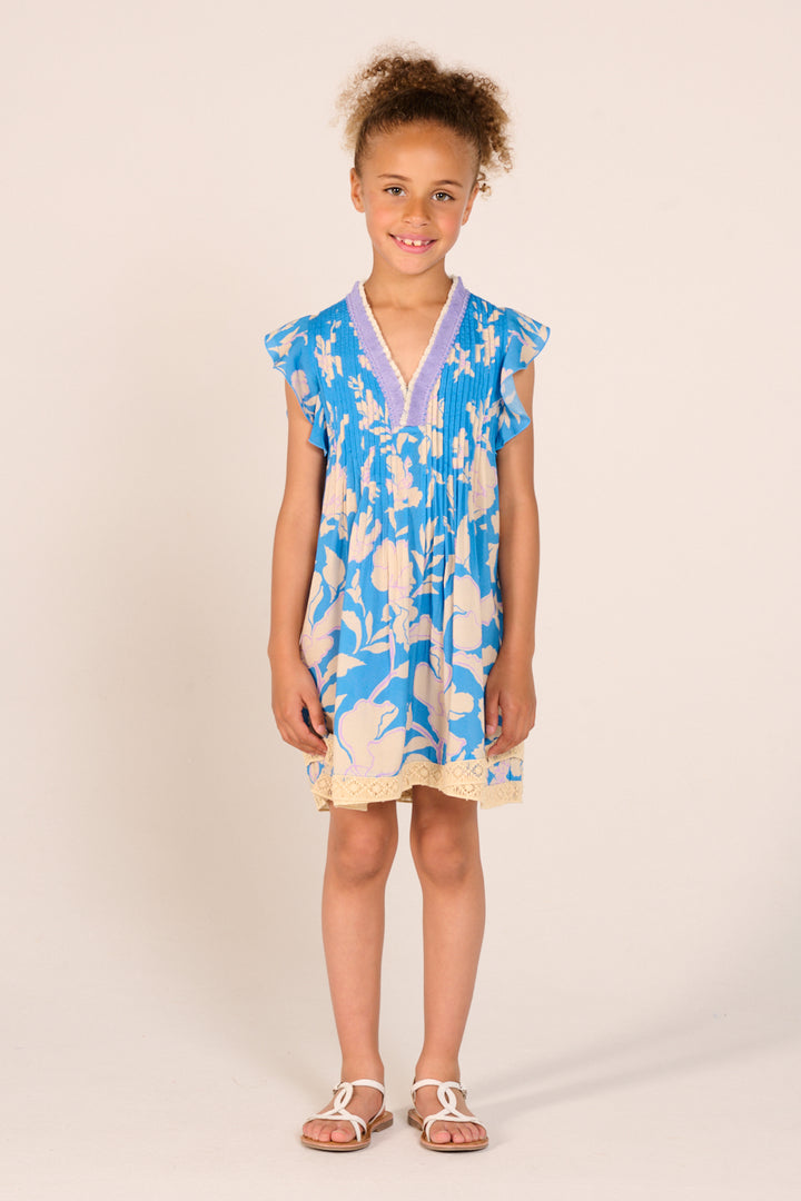 Girls' Blue Palm Beach mini dress – Mini Dress Sasha by Poupette St Barth, view 3