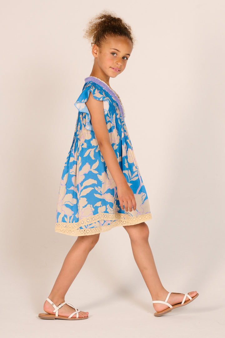 Girls' Blue Palm Beach mini dress – Mini Dress Sasha by Poupette St Barth, view 5