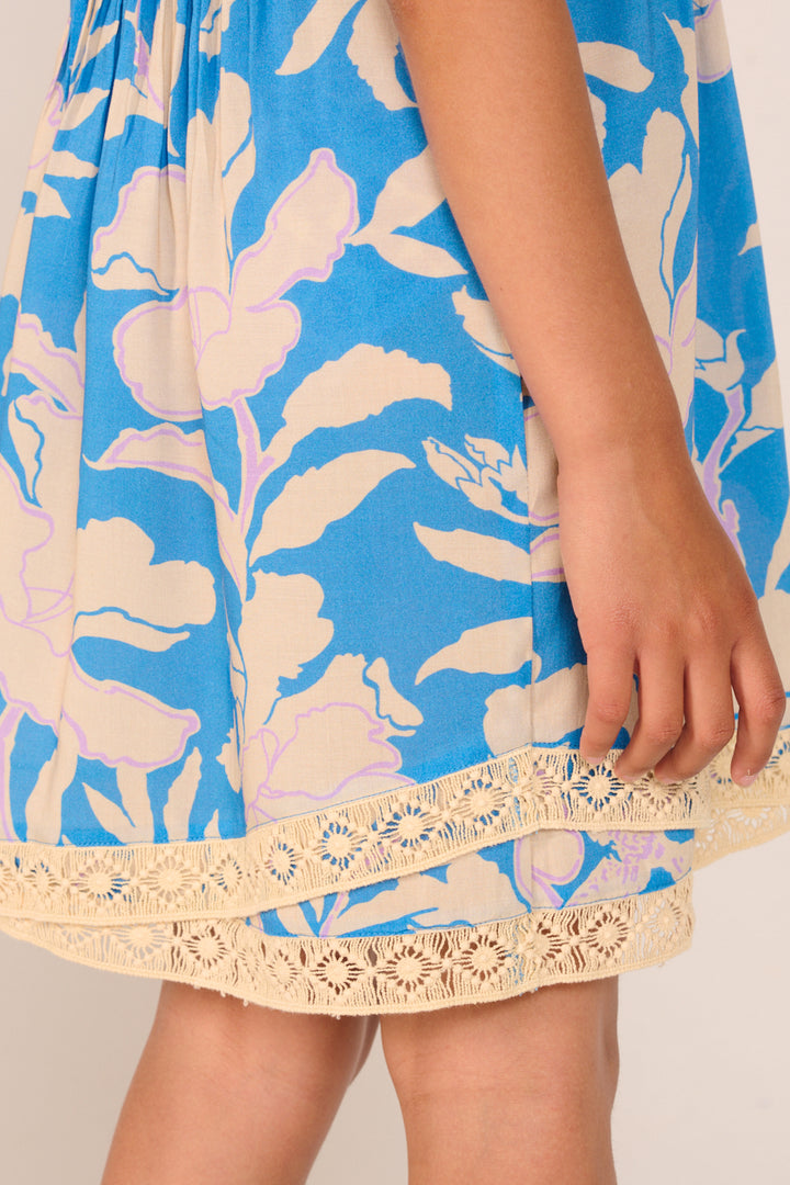 Girls' Blue Palm Beach mini dress – Mini Dress Sasha by Poupette St Barth, view 7