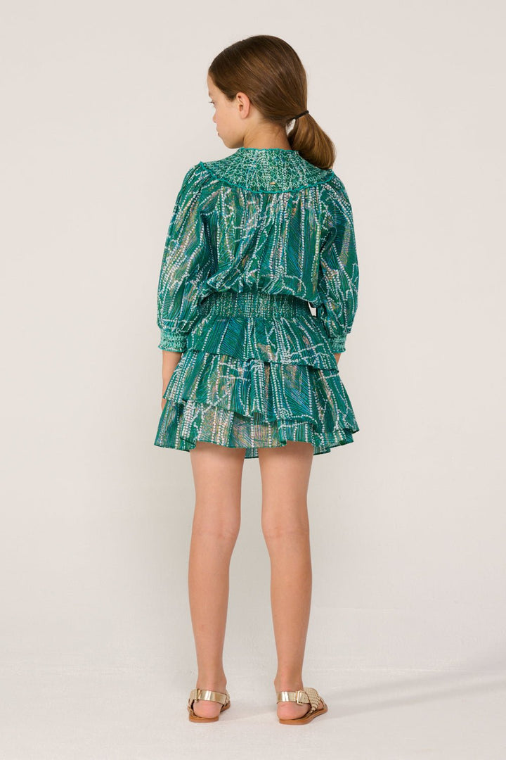 Girls' Green Akoya mini dress – Mini Dress Anna by Poupette St Barth, view 5