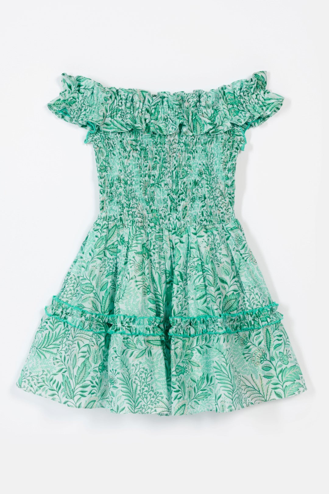 Girls' Green Palmarosa mini dress – Mini Dress Amber by Poupette St Barth, view 2