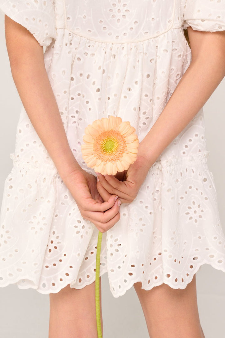 Girls' Natural White mini dress – Mini Dress Cruz by Poupette St Barth, view 7