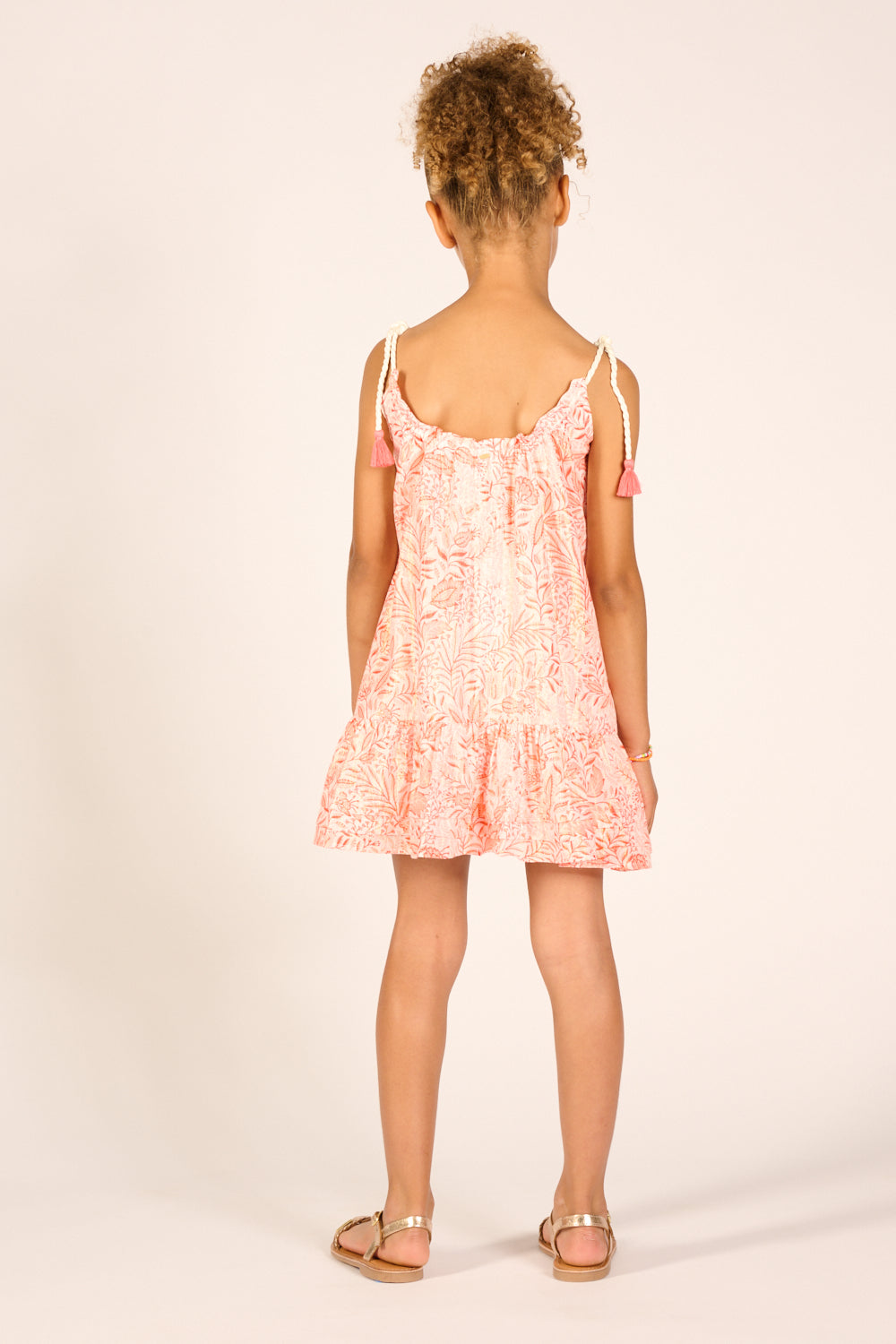 Girls' Orange Palmarosa mini dress – Mini Dress Billie by Poupette St Barth, view 7