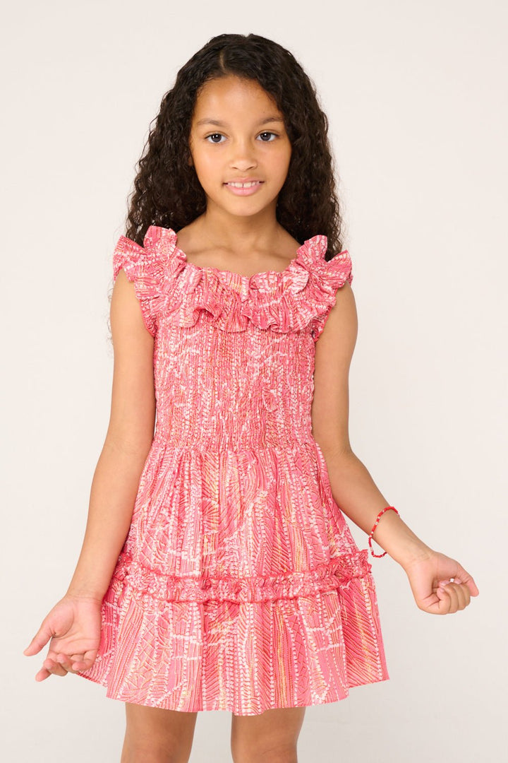 Girls' Pink Akoya mini dress – Mini Dress Amber by Poupette St Barth, view 2