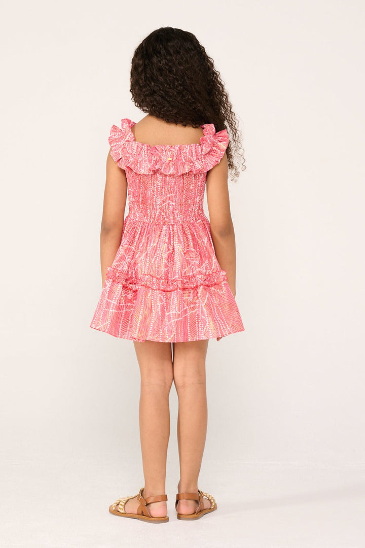 Girls' Pink Akoya mini dress – Mini Dress Amber by Poupette St Barth, view 7