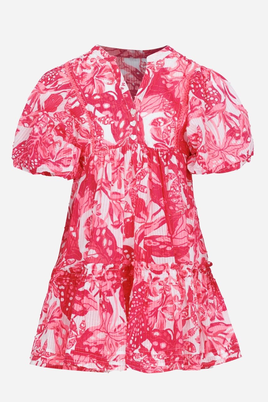 Girls' Pink Jengel mini dress – Mini Dress Aria by Poupette St Barth, front view