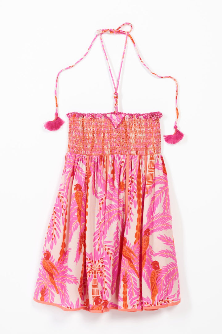 Girls' Pink Mini Palmrott mini dress – Mini Dress Cycas by Poupette St Barth, view 2