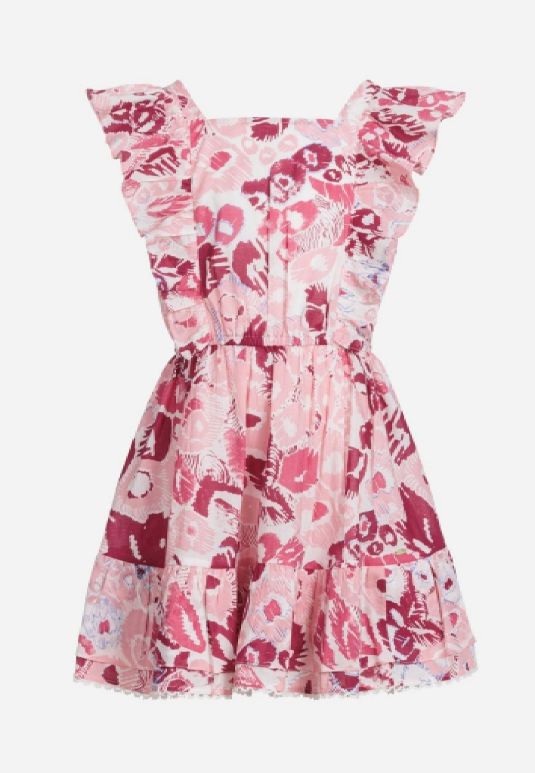 Girls' Pink Pencilleo mini dress – Mini Dress Kora by Poupette St Barth, front view