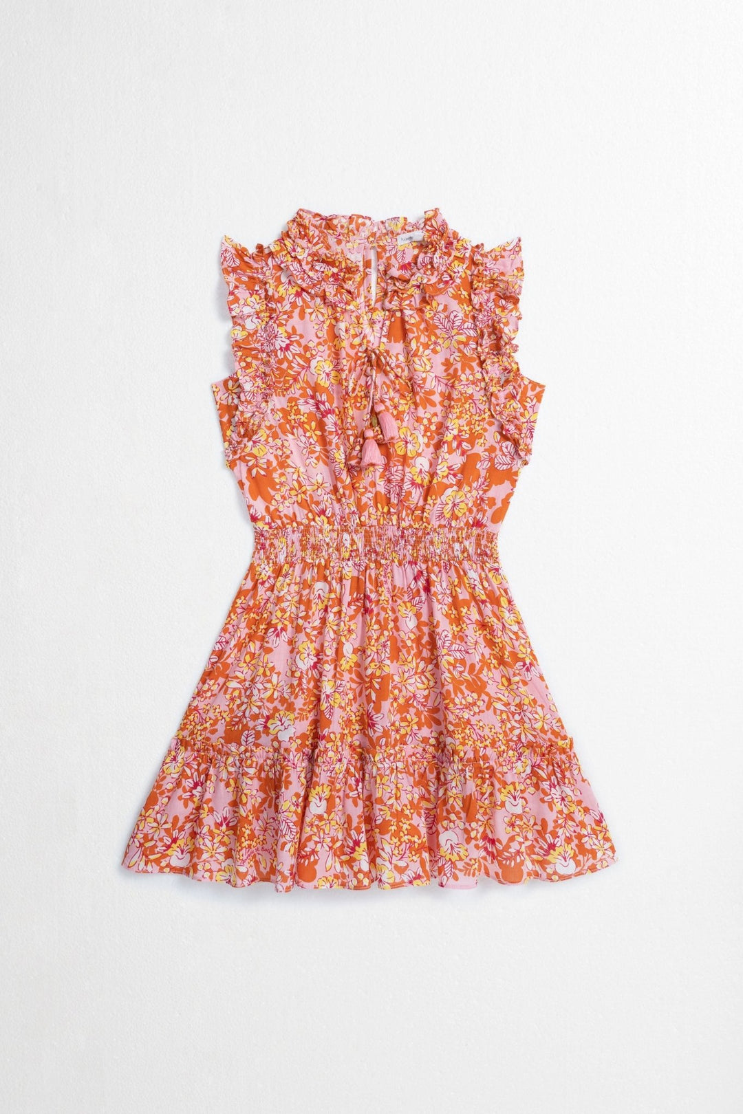 Girls' Pink Sweet Bell mini dress – Mini Dress Triny by Poupette St Barth, front view