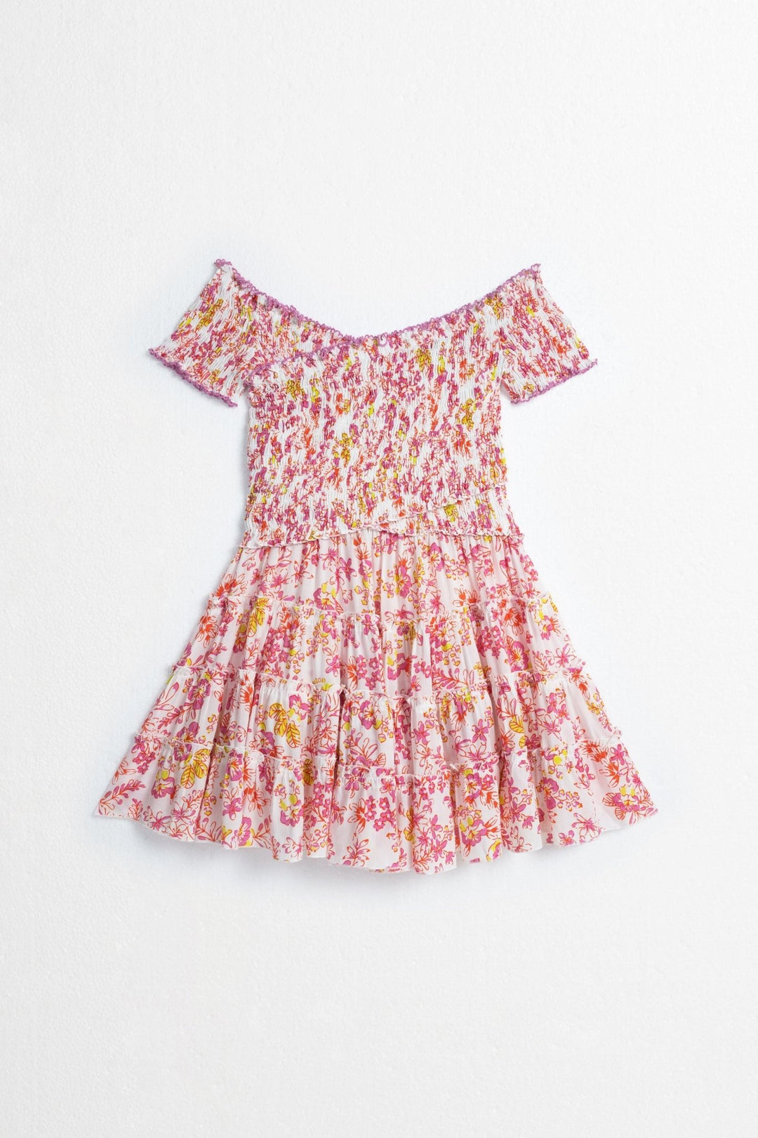 Girls' Pink Sweet mini dress – Mini Dress Soledad by Poupette St Barth, front view
