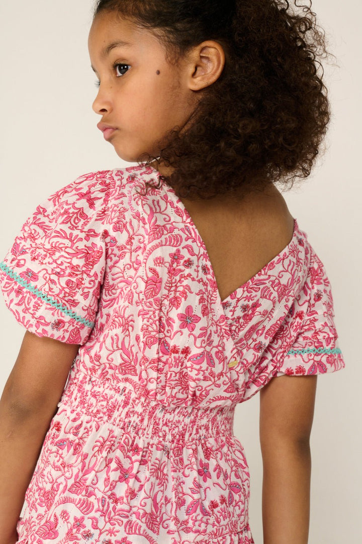 Girls' Pink Tiare mini dress – Mini Dress Chantal by Poupette St Barth, view 3