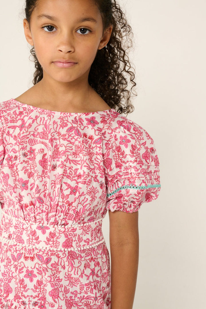 Girls' Pink Tiare mini dress – Mini Dress Chantal by Poupette St Barth, view 2