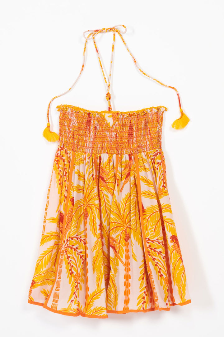 Girls' Yellow Mini Palmrott mini dress – Mini Dress Cycas by Poupette St Barth, view 2