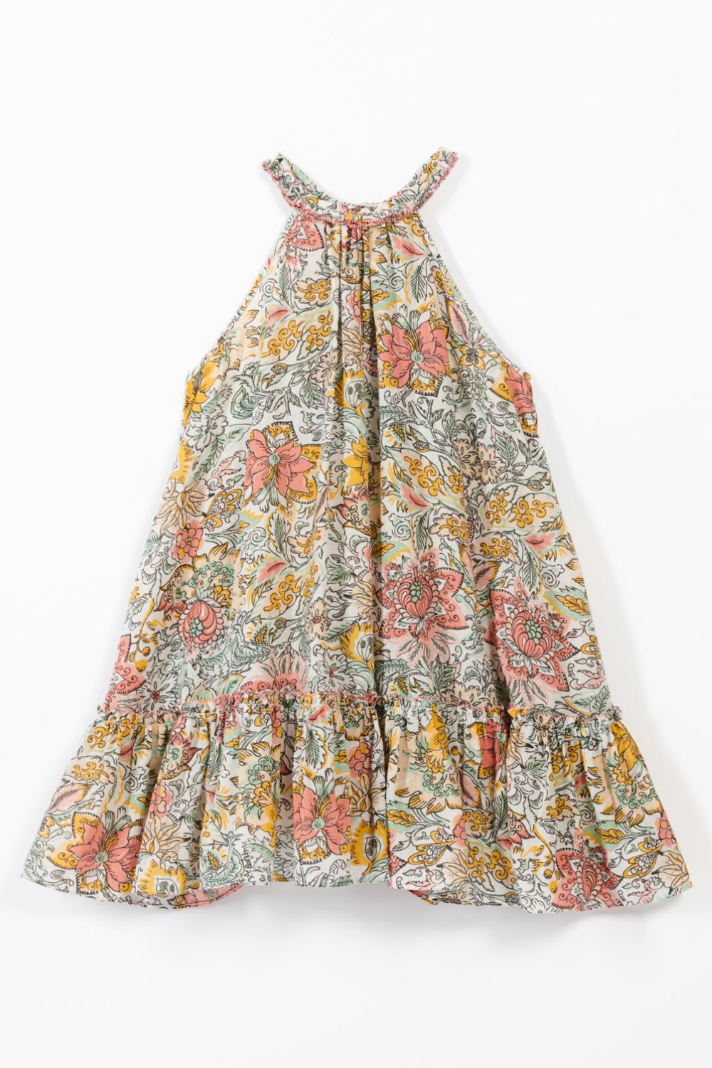 Yellow Poupette St Barth Mini Dress Cleo for girls, featuring a stylish and comfortable design perfect for warm weather.