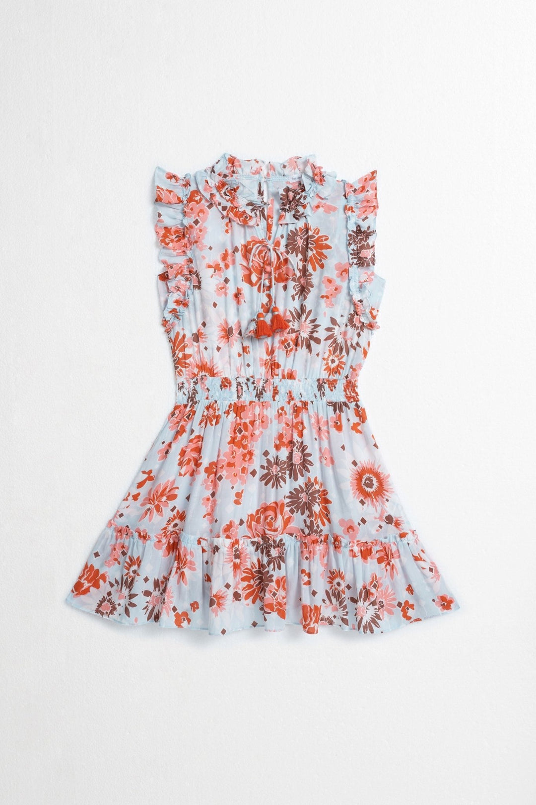 Girls' Blue 90'S mini dress – Mini Dress Triny by Poupette St Barth, front view