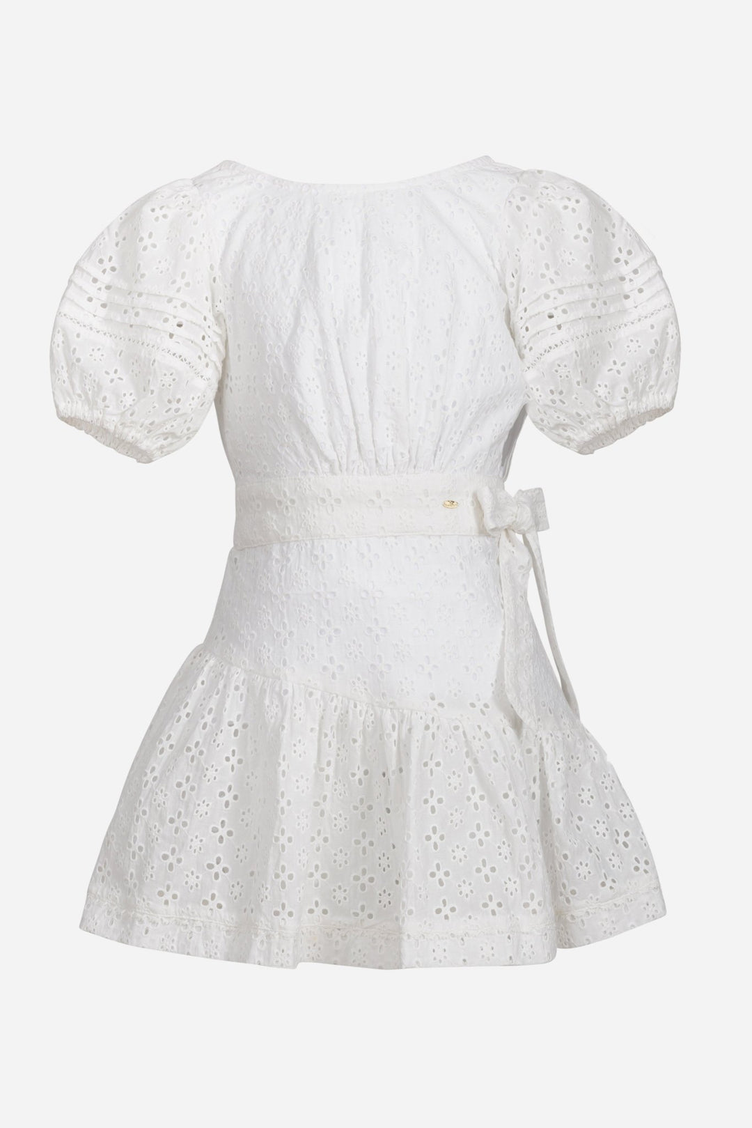 Girls' Natural White mini dress – Mini Dress Chantal by Poupette St Barth, front view