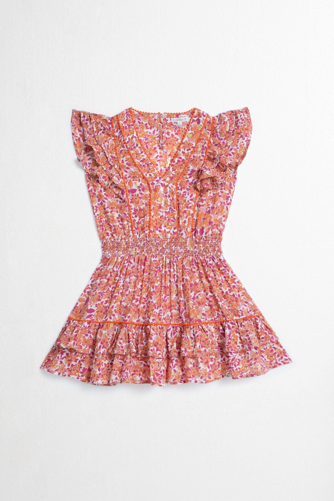 Girls' Pink Net mini dress – Mini Dress Camila by Poupette St Barth, front view