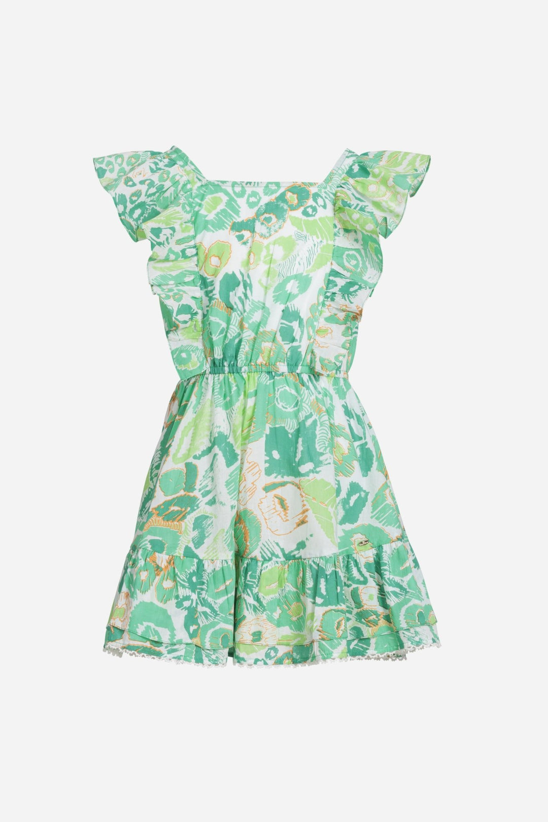 Girls' Green Pencilleo mini dress – Mini Dress Kora by Poupette St Barth, front view