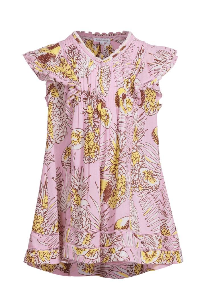 Girls' Pink Karibia mini dress – Mini Dress Camelia by Poupette St Barth, front view