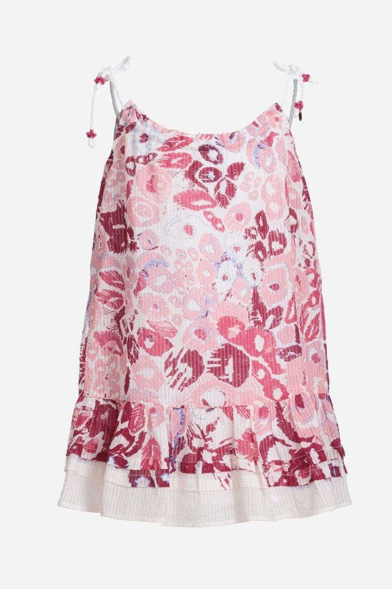 Pink Billie mini dress for girls by Poupette St Barth, featuring a charming design and lightweight fabric.