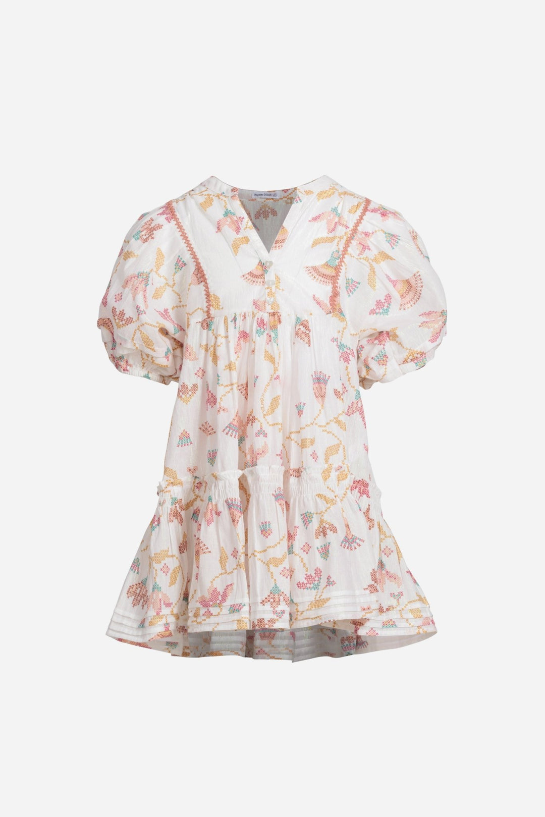 Girls' Pink Ylang Ylang mini dress – Mini Dress Aria by Poupette St Barth, front view