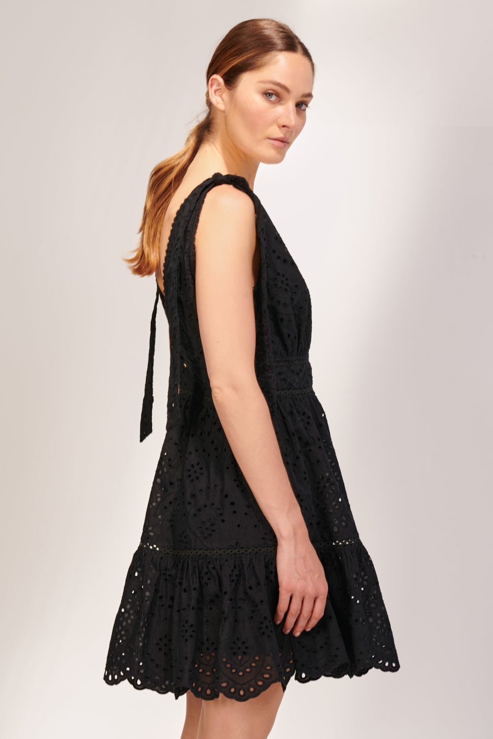 Black mini dress – Mini Dress Cara by Poupette St Barth, view 5