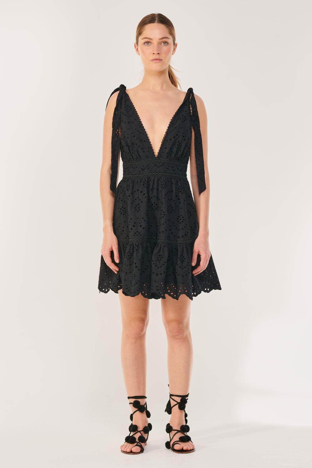 Black mini dress – Mini Dress Cara by Poupette St Barth, view 2