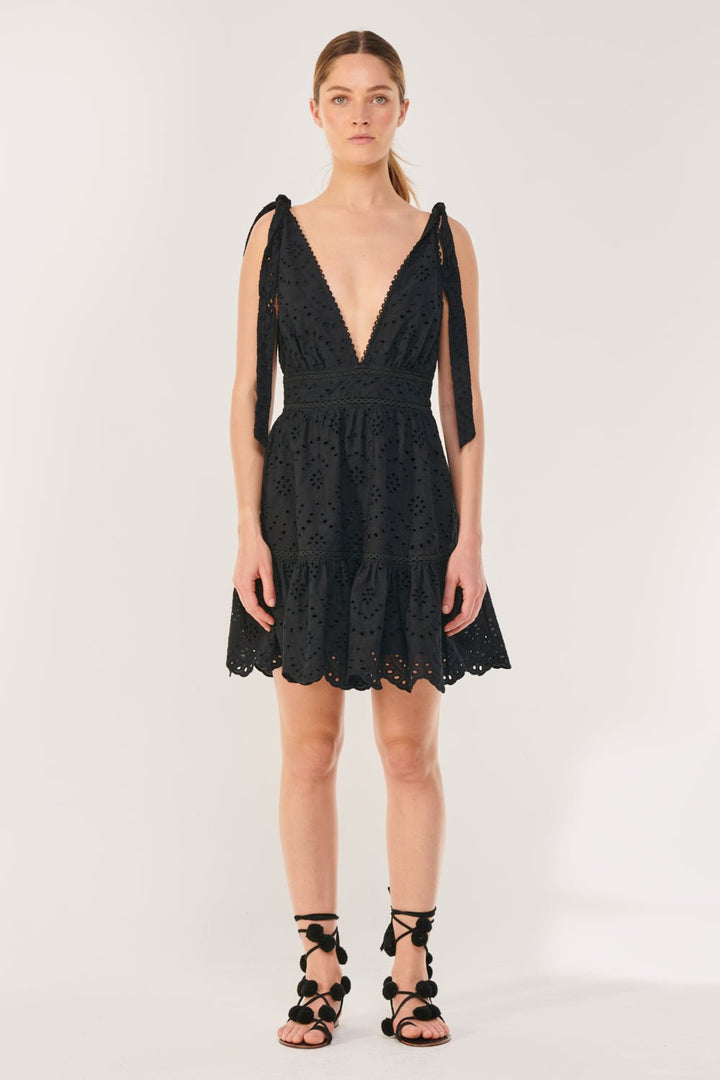 Black mini dress – Mini Dress Cara by Poupette St Barth, view 2
