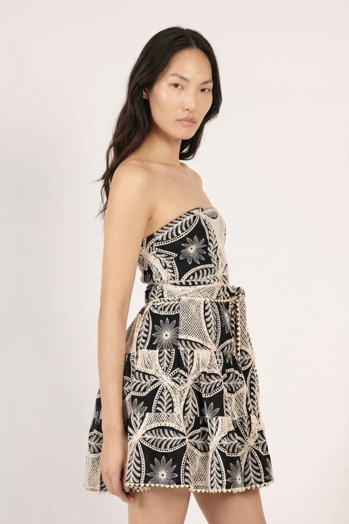 Black mini dress – Bandeau Dress Christine by Poupette St Barth, view 3