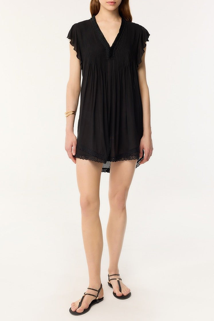 poupette st barth sasha lace-trim mini dress Poupette St Barth Women's Sasha Lace Trimmed Mini Dress