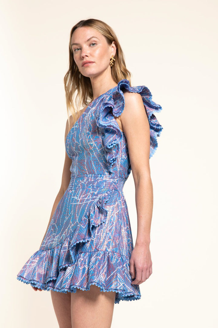 Blue Akoya mini dress – Mini Dress Corinne by Poupette St Barth, view 3