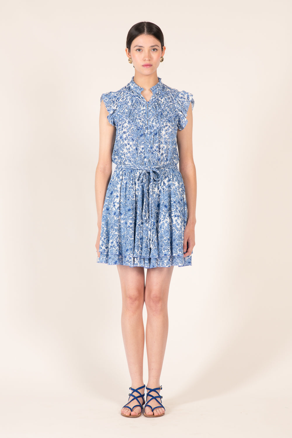Blue Aquaflora mini dress – Mini Dress Callie by Poupette St Barth, view 4