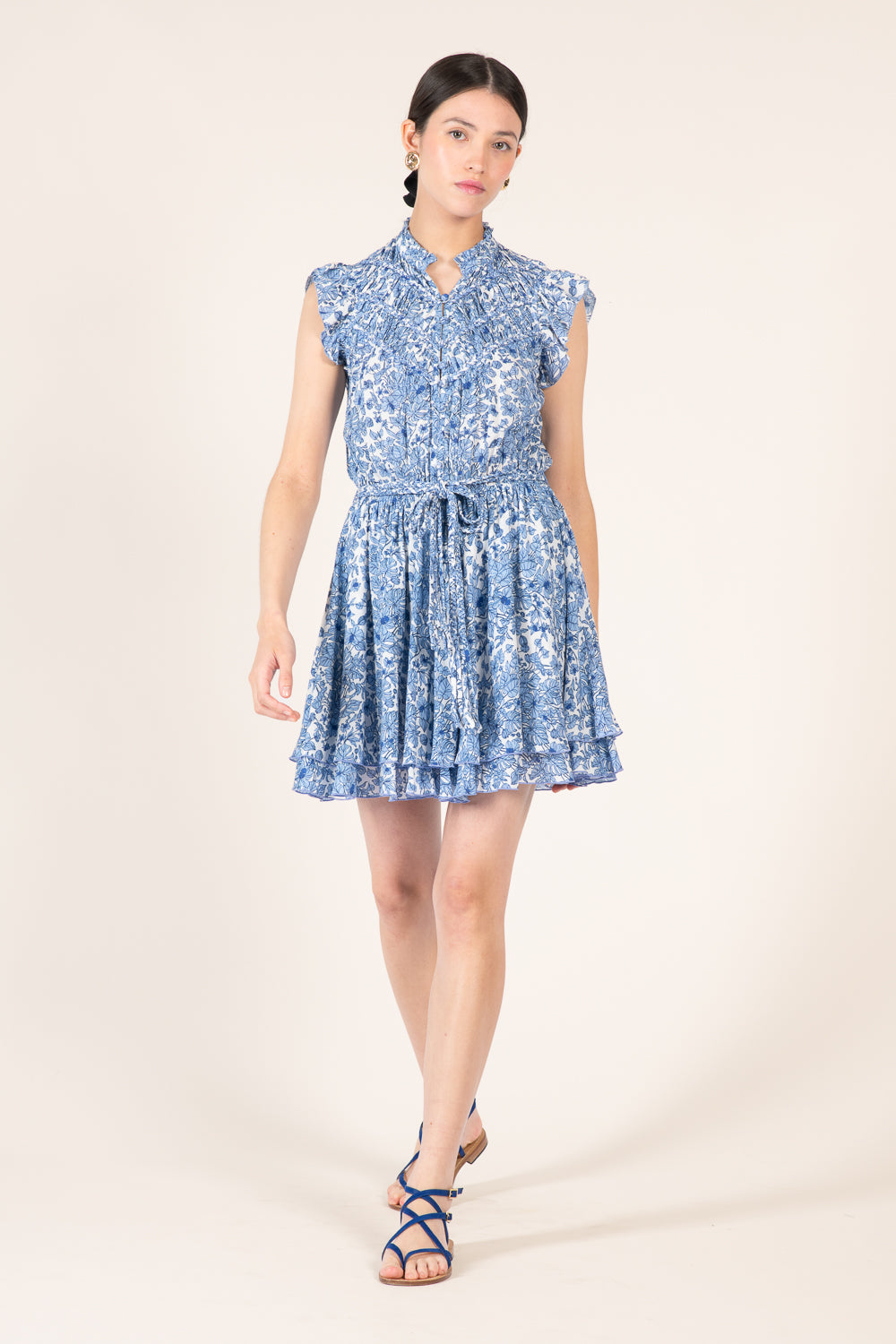 Blue Aquaflora mini dress – Mini Dress Callie by Poupette St Barth, view 2