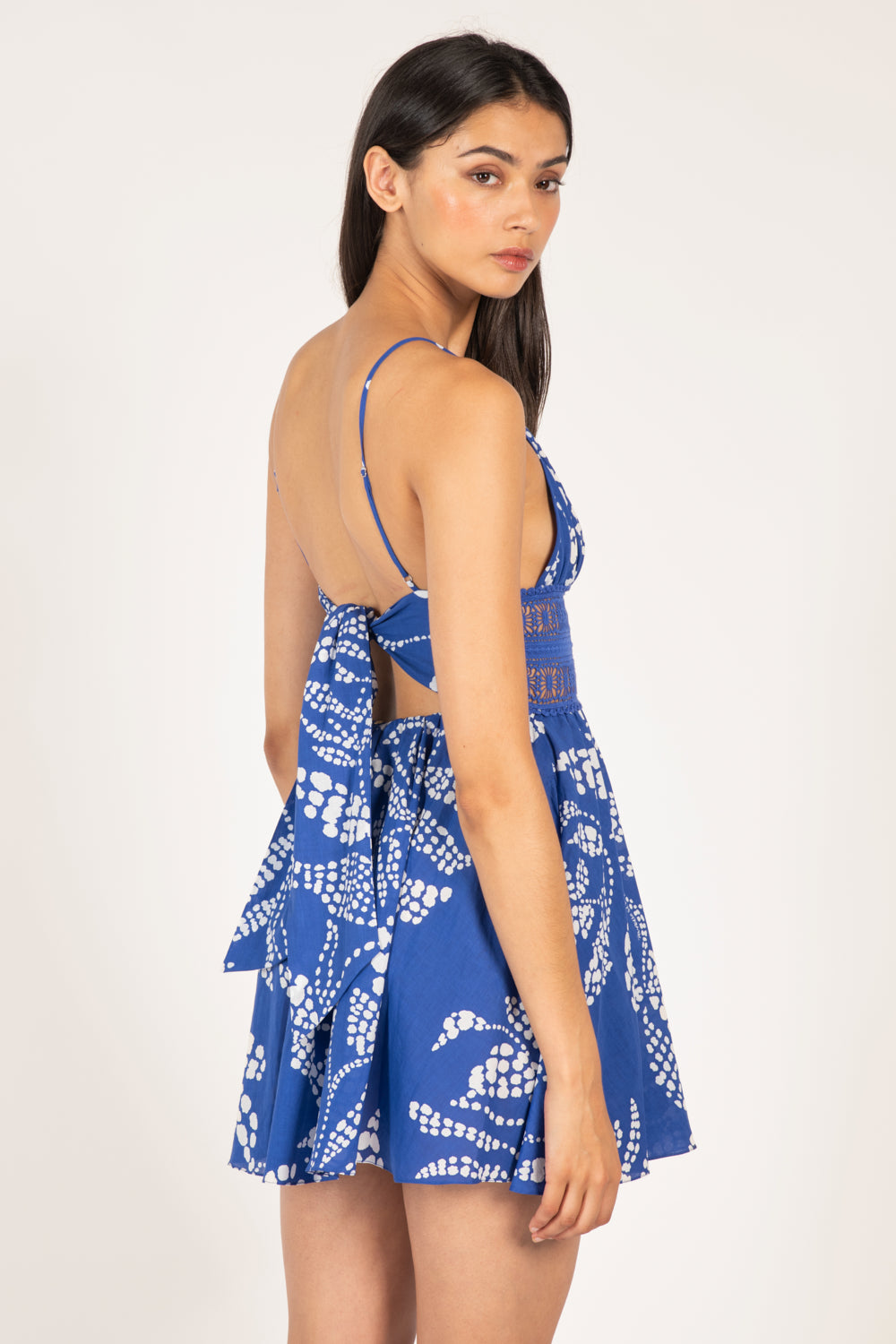 Poupette St Barth Emilie Mini Dress | Print/Blue | Size L