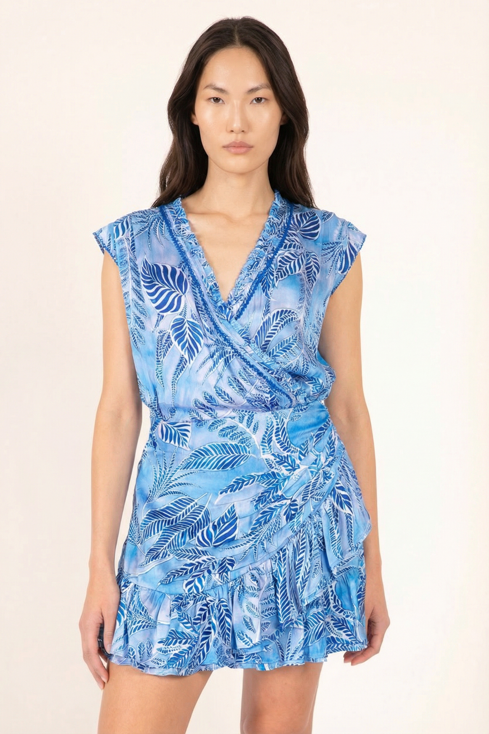 Blue Calathea mini dress – Mini Dress Estelle by Poupette St Barth, view 2