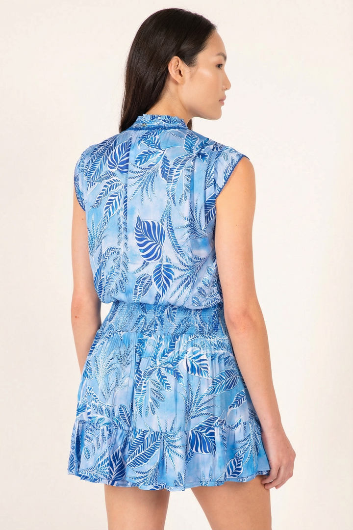 Blue Calathea mini dress – Mini Dress Estelle by Poupette St Barth, view 5