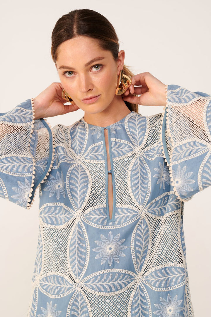 Blue mini dress – Mini Dress Gia by Poupette St Barth, view 4