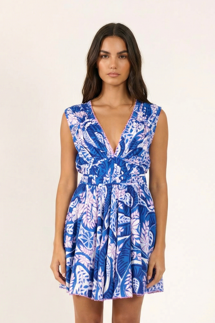 Blue Holy Snake mini dress – Mini Dress Ciao by Poupette St Barth, front view