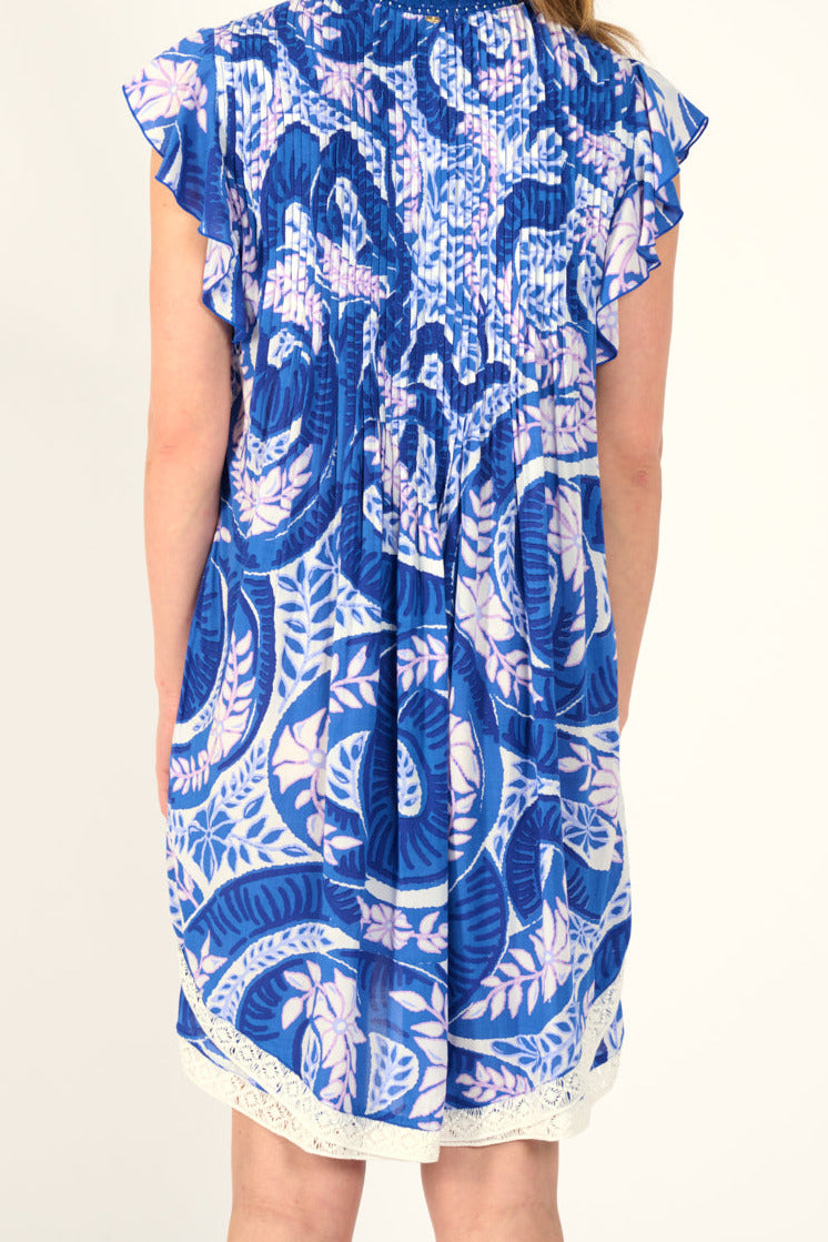 Blue Holy Snake mini dress – Mini Dress Sasha by Poupette St Barth, back view
