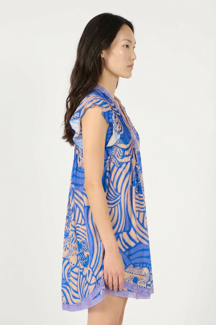 Blue Japonism mini dress – Mini Dress Sasha by Poupette St Barth, view 4