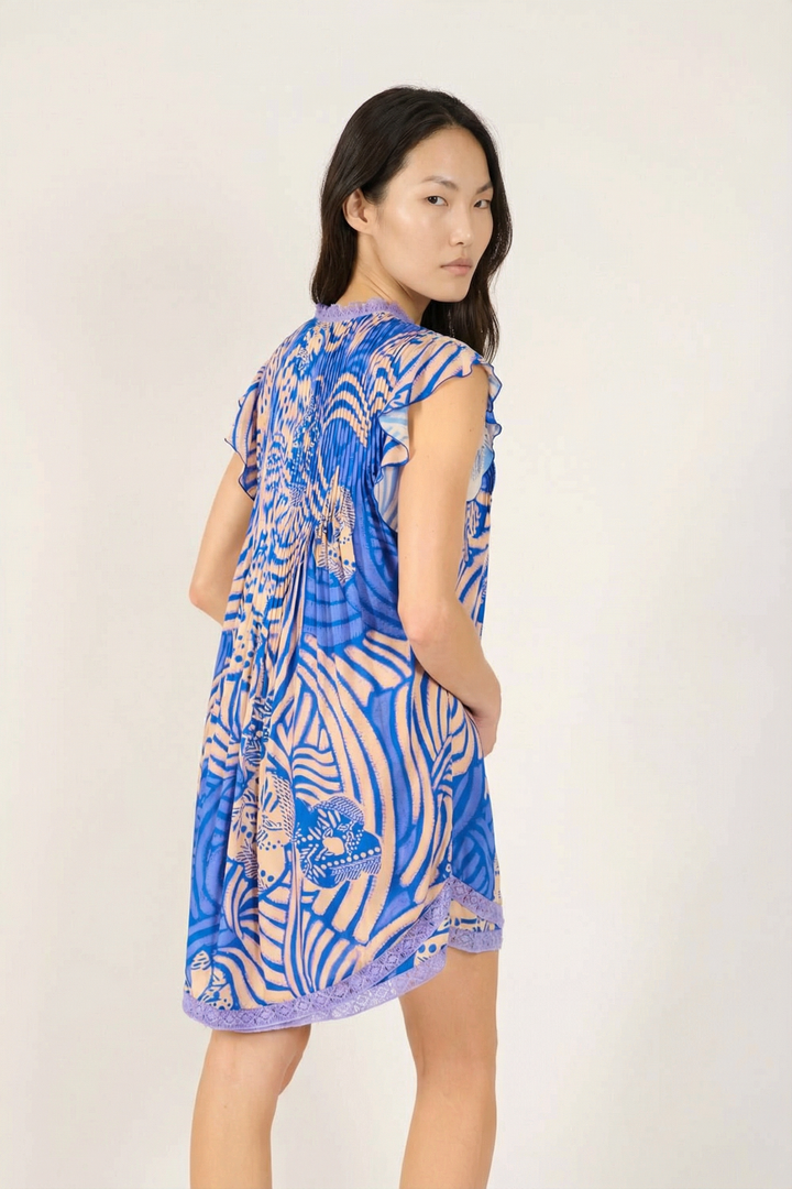 Blue Japonism mini dress – Mini Dress Sasha by Poupette St Barth, view 3