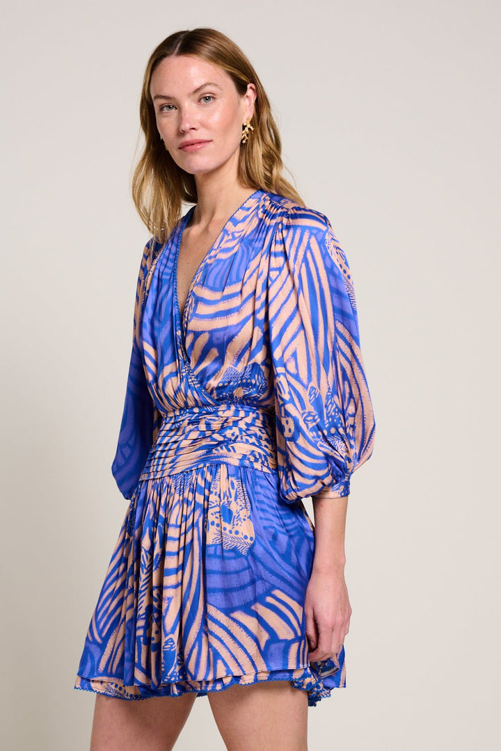 Blue Japonism mini dress – Mini Dress Colleen by Poupette St Barth, view 5
