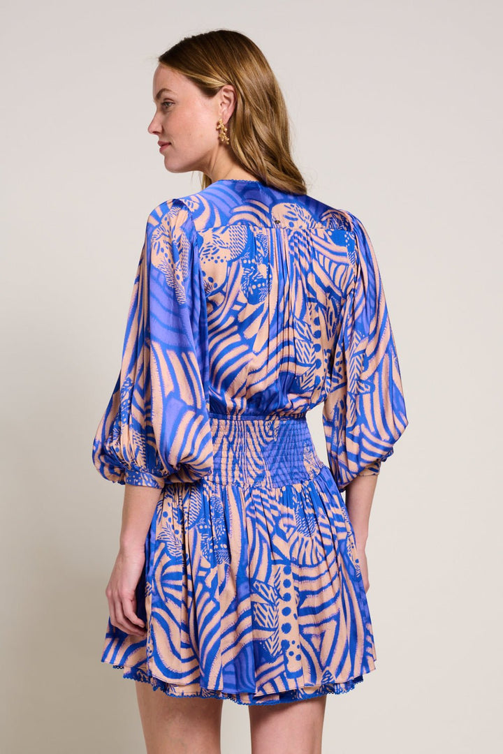 Blue Japonism mini dress – Mini Dress Colleen by Poupette St Barth, view 6