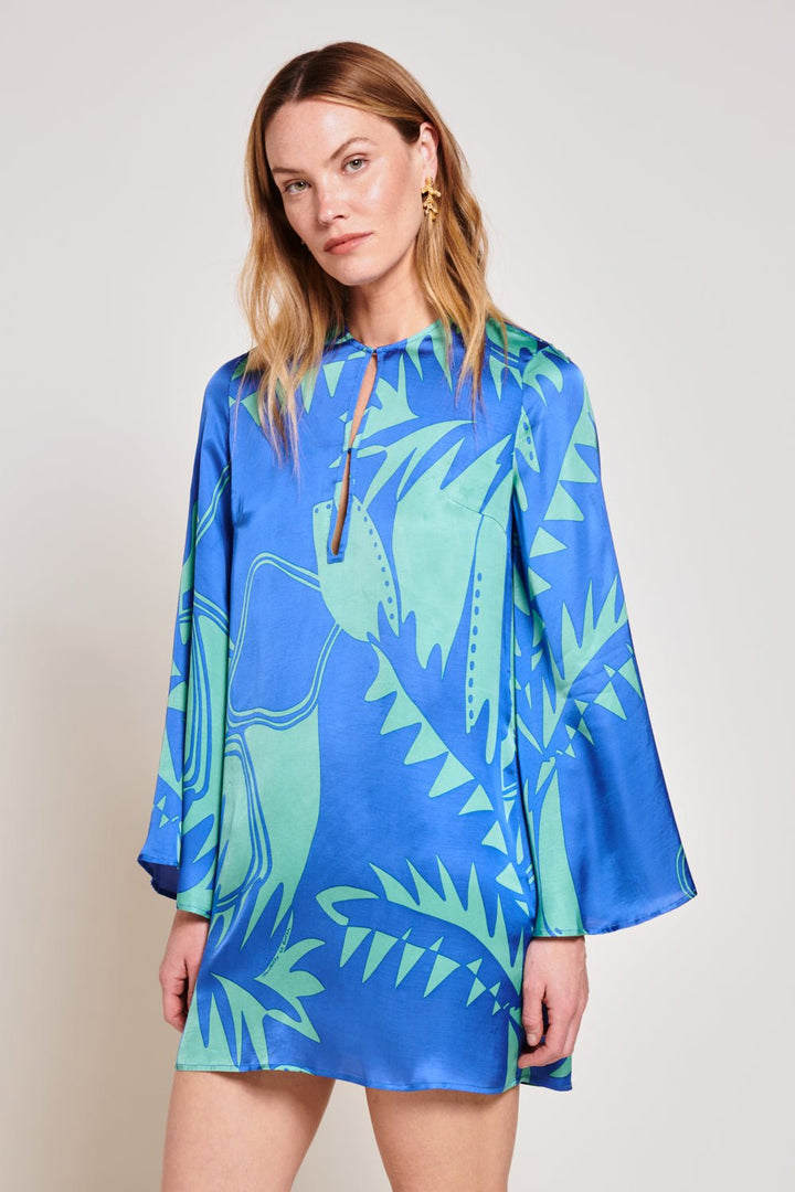 Blue Oasis mini dress – Mini Dress Gia by Poupette St Barth, front view