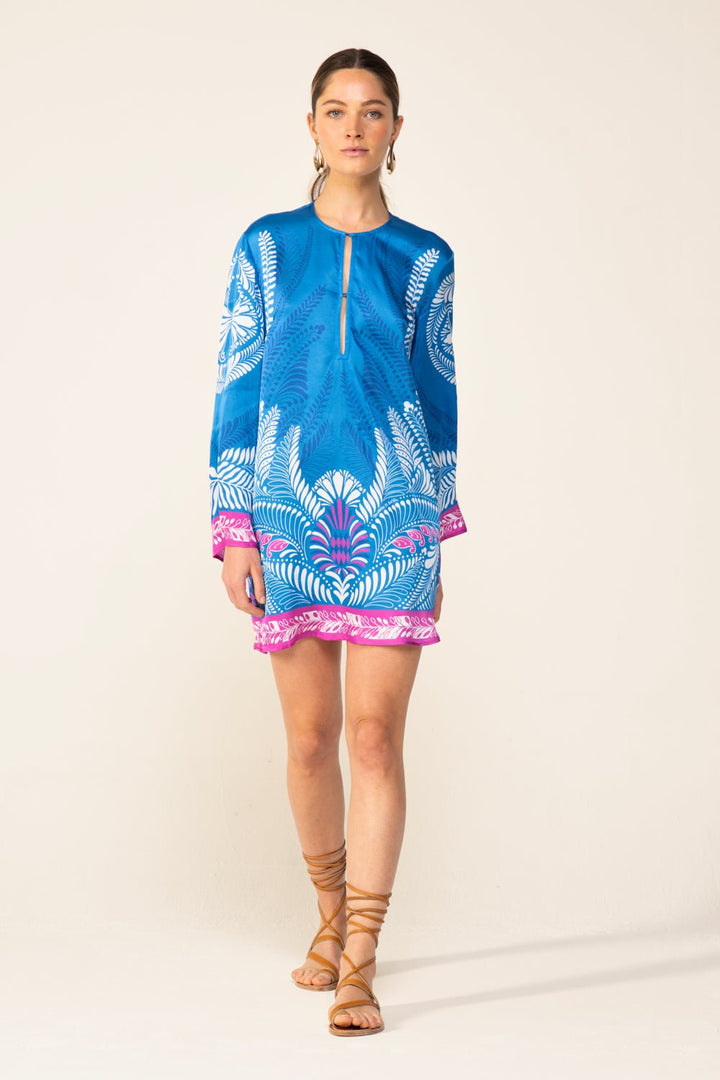 Blue Oolong mini dress – Mini Dress Gia by Poupette St Barth, view 4