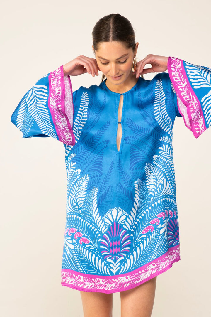 Blue Oolong mini dress – Mini Dress Gia by Poupette St Barth, view 3
