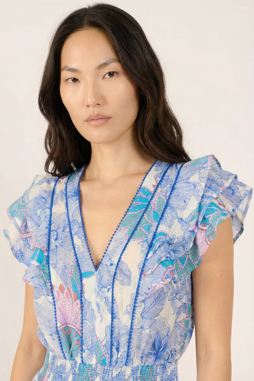 Blue Padang mini dress – Mini Dress Camila by Poupette St Barth, view 2